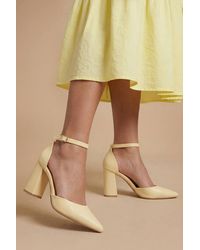 Dorothy Perkins - Blanche Ankle Strap Pointed High Block Heel Court Shoes - Lyst