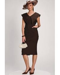 Jolie Moi - Statement Collar Hourglass Midi Dress - Lyst