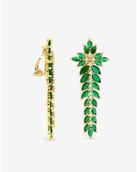 Jon Richard - Plated & Emerald Statement Clip Earrings - Lyst