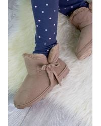 AJVANI - Heel Faux Fur Lined Grip Sole Ankle Boots Slippers - Lyst