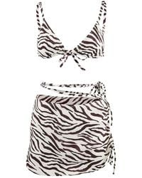 WOVCOR - Triangle Bikini Set W/ Tie Side Skirt Detail - Lyst