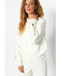 WOVCOR - Soft Textured Knit Sweater W/ Button Detailing - Lyst