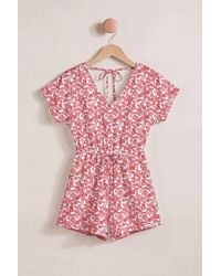 Enorsia - Roll Up Sleeves Aop Play Suit - Lyst