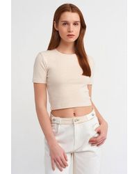 Dilvin - Slim Fit Crop T-Shirt - Lyst
