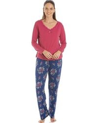 CAMILLE - Lightweight Floral Print Spandex Pyjama Set - Lyst