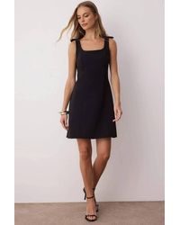 WOVCOR - Bow Strap A-Line Mini Woven Dress - Lyst