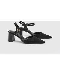 Wallis - Maya Faux Suede Ankle Strap Block Heel Court Shoes - Lyst