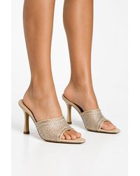 Miss Diva - Ginevra Diamante Mesh Band Heeled Mules - Lyst