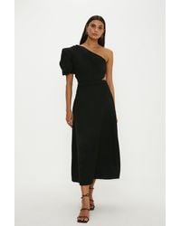 Oasis - Cut Out One Shoulder Midi Dress - Lyst