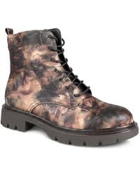 Pavers - Lace-Up Block-Heeled Boots - Lyst