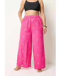 Yours - Palm Tree Beach Trousers - Lyst