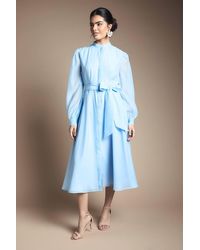 Wallis - Textured Organza Midi Shirt Dress - Lyst