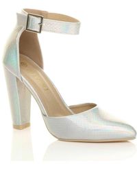 AJVANI - High Heel Ankle Strap Pointed Toe Mermaid 2 Part Court Shoes - Lyst