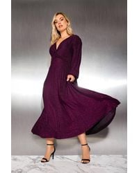 Yours - Knot Pleated Maxi Dress - Lyst