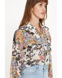 Oasis - Floral Patch Pocket Front Chiffon Shirt - Lyst