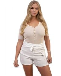 IKRUSH - Dulce Elastic Waist Drawstring Pocket Detail Shorts - Lyst