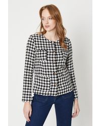 Oasis - Dogtooth Button Through 4 Pocket Jacket - Lyst