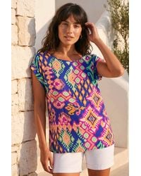 Roman - Aztec Print Short Sleeve Top - Lyst