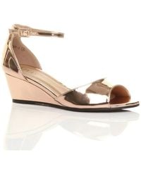 AJVANI - Mid Wedge Heel Ankle Strap Sandals - Lyst