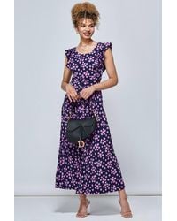 Jolie Moi - Adalena Frill Shoudler Maxi Dress - Lyst