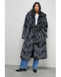 Warehouse - Faux Fur Two Tone Coat - Lyst