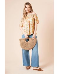 Dorothy Perkins - Floral Bardot Double Frill Sleeve Top - Lyst
