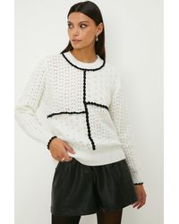 Oasis - Mixed Pointelle Tipped Detail Jumper - Lyst