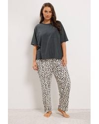 Yours - Leopard Wide Leg Pyjama Set - Lyst