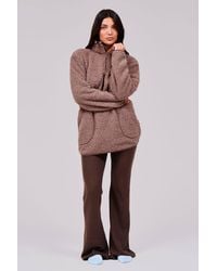 Loungeable - Cosy Borg Fleece Quarter Zip Lounge Jumper - Lyst