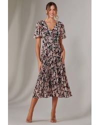 Jolie Moi - Chiffon Pleated Wrap Midaxi Dress - Lyst