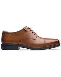 Clarks - Cosgrove Cap Dark Tan Leather Derby Shoes, Lace Up - Lyst