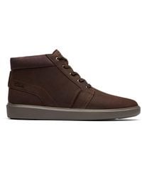 Clarks - Brodin Mid Dark Leather Lace Up, Ankle Boots - Lyst