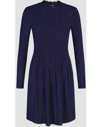 Enorsia - Ribbed Jersey Mini Dress W/ Lace Neck - Lyst