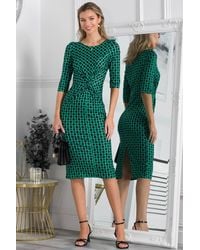 Jolie Moi - Qyara Jersey Twist Bodycon Midi Dress - Lyst