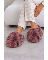 AJVANI - Slip On Mule Fluffy Indoor Slippers - Lyst