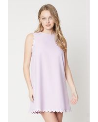 Oasis - Scallop Edge Mini Shift Dress - Lyst