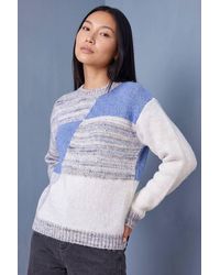 Roman - Textured Colour Block Knit Jumper - Lyst