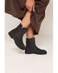 Yours - Double Buckle Ankle Boots - Lyst