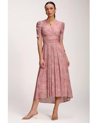 Jolie Moi - Printed Mesh Dip Hem Maxi Dress - Lyst