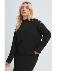 Yours - High Neck Knitted Jumper - Lyst