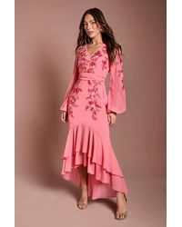 Coast - Sequin Embellished & Embroidered High Low Maxi Dress - Lyst