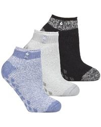 Heat Holders - 3 Pairs Ladies Ankle Fluffy Slipper Socks - Lyst