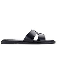 Clarks - Trala Slide Patent Flat Sandals, Sliders - Lyst