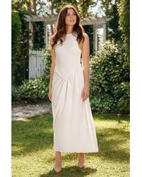 Enorsia - Frill Detail Sleeveless Jersey Maxi Dress - Lyst