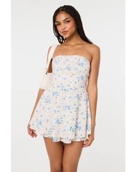 Pink Vanilla - Tie Back Ditsy Bandeau Playsuit - Lyst