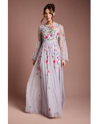 Coast - Embellished Chiffon Maxi Dress - Lyst