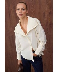 WOVCOR - Off-Shoulder Shirt W/ Collar Detail - Lyst