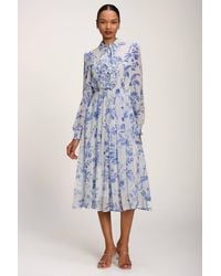 Jolie Moi - Chiffon Print Ruffled Shirt Dress - Lyst