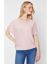 Oasis - Slouchy V Neck Knitted Tee - Lyst
