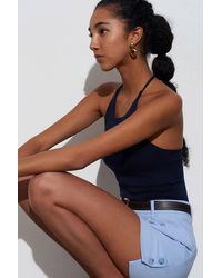 Dilvin - Slim Fit Halterneck Jersey Blouse - Lyst